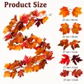 Herfst kunstmatige esdoornblad slinger decoratie, 175 cm hangende rank voor oogstfeest - Donkerrood-Helder Oranje-Okergeel Gemengde Stijl (Model E) / 175cm