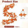 175 cm kunstmatige herfst esdoornblad slinger met pompoenen voor het Erntedankfest - Mini Pompoenen Oranje-Rood Herfst Stijl (Model L) / 175cm