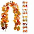 175cm kunstmatige herfst esdoornblad slinger voor de Thanksgiving oogst decoratie - Laatherfst ahornblad slinger (1111) / 175cm
