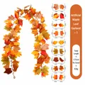 175cm kunstmatige herfst esdoornblad slinger voor de Thanksgiving oogst decoratie - Laatherfst ahornblad slinger (1111) / 175cm