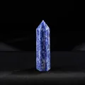 Natural blue sodalite crystal wand, hexagonal single point tower for energy healing - Blue Spot Jasper / Length 4-5cm
