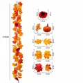 Kunstmatige herfst esdoornblad slinger met pompoenen en zonnebloemen, lengte 175cm - Kunstmatige Ahornblad Slinger (02) / 175cm