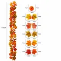 Kunstmatige herfst esdoornblad slinger met pompoenen voor Thanksgiving decor - Kunstmatige Ahornblad Slinger (03) / 175cm
