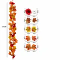 Realistische kunstmatige herfst esdoornblad slinger in oranje en rood voor decoratie - Kunstmatige Ahornblad Slinger (04) / 175cm