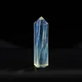 Polished blue and yellow striped hexagonal crystal pillar for home decor and healing - Yellow Smelted Quartz / Length 4-5cm