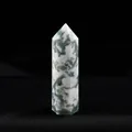 Hexagonal moss agate crystal point pillar for healing and home decor. - Moss Agate / Length 4-5cm