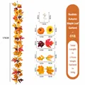 175 cm kunstmatige esdoornblad slinger met zonnebloemen en pompoenen voor herfstdecoratie - Kunstmatige Zonnebloem Pompoen Ahornblad Stijl (018) / 175cm