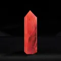 Red smelting quartz crystal hexagonal wand point for energy healing and decoration - Red Smelted Crystal (Synthetic) / Length 4-5cm