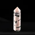 Natural Pink Zebra Jasper crystal point healing wand with six-sided polished stone finish - Pink Zebra Stone / Length 4-5cm