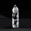 Natural snowflake obsidian hexagonal crystal point tower for home decor healing - Snowflake Obsidian / Length 4-5cm
