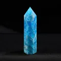 High-quality natural blue apatite crystal point hexagonal healing stone pillar ornament - Apatite / Length 4-5cm