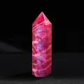 Natural red moonstone hexagonal crystal point for energy healing and meditation - Red Moonlight / Length 4-5cm
