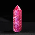 Natural red moonstone hexagonal crystal point for energy healing and meditation - Red Moonlight / Length 4-5cm