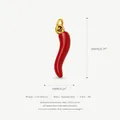 Red chili pepper pendant made of 18K gold plated stainless steel for DIY jewelry - No.3 Chili Pendant