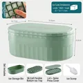 Green ice cube tray set with 36-grid mold storage bin and scoop for home fridge - Double Lid Press Style Green 1-Layer Set 36-Grid with Scoop