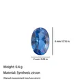 Οβάλ μπλε συνθετική πέτρα ζιργκόν 4x2mm για χειροποίητα μενταγιόν κολιέ DIY - Οβάλ Πολύτιμος Λίθος (Δεκέμβριος) / 1 Τεμάχιο (4x2mm) / Μπλε