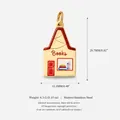 Haus-Anhänger aus vergoldetem Edelstahl für Schmuck mit genauen Maßangaben - Buchhandlung Haus (Stil 3)