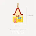 Colgante en forma de casita de acero inoxidable con esmalte de colores y diseño Café - Casa Peluquería (Estilo 7)