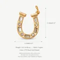Ciondolo a ferro di cavallo dorato con cristalli, 17,9x13,4mm, accessorio fai da te - Ciondolo Ferro di Cavallo in Strass Bianco