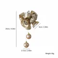 Gold Christmas bell hanging decoration with glittery bow and festive ball ornaments - Champagne Gold Triple Bell