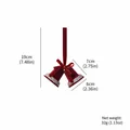 Cloche de Noël rouge floquée avec paillettes argentées et dimensions précises, 19cm - Petite double cloche