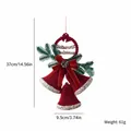Cloche de Noël rouge floquée, décoration suspendue pour sapin et fenêtre - Cloche