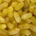 Pendentif en cristal jaune naturel à double pointe hexagonale pour création bijoux - Citrine (Colorée) (Seul)