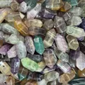 Perles en pierre naturelle hexagonale à double pointe pour la création de bijoux - Fluorite (Pièce Unique)