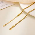 Elegantem 18K vergoldetes Edelstahl-Seilkette Armband mit Verlängerung und Anhänger - 2mm Kordelkette Stil / Gold