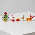 Handgefertigtes Glas-Weihnachtsschmuck-Set mit Baum, Weihnachtsmann und Rentier - Weihnachtsbaum Set SDS01