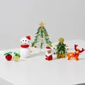Handgefertigtes Glas-Weihnachtsschmuck-Set mit Weihnachtsmann Schneemann und Rentier - Weihnachtsbaum Set SDS02