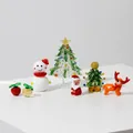 Handmade colorful glass Christmas ornaments set featuring Santa snowman and reindeer - Christmas Tree Set SDS02