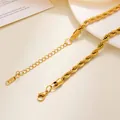 Eleganter 18 Karat vergoldeter Edelstahl-Seilkette-Armband mit Karabinerverschluss und Verlängerung - 5mm Kordelkette Stil / Gold