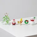Set mit fünf handgefertigten Glas-Weihnachtsanhängern mit Weihnachtsmann und Baum - Weihnachtsbaum Set SDS03