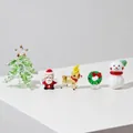 Set of five handcrafted glass Christmas ornaments with Santa, tree, and reindeer - Christmas Tree Set SDS03