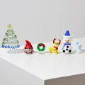 Set of handmade colorful glass Christmas figurines including tree, snowman, and reindeer - Christmas Tree Set SDS04