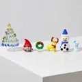 Set handgemaakte gekleurde glazen kerstfiguren inclusief kerstboom, sneeuwpop en rendier - Kerstboom Set SDS04