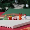 Handmade glass Christmas figurines set featuring Santa, reindeer, and snowman - Christmas Tree Set SDS06