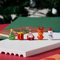 Handgemaakte glazen kerstfigurenset met de kerstman, een rendier en een sneeuwpop - Kerstboom Set SDS06