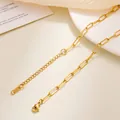 Minimalistisches 18 Karat vergoldetes Edelstahl-Büroklammerkette Armband für Damen - Ankerkette Stil / Gold