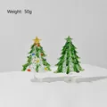 Elegante handgemaakte glazen kerstboom tafeldecoratie met ster topper gewicht 50g - Kleurrijke Gespikkelde en Groene Draad Kerstboom Set