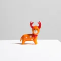 Handmade orange glass reindeer figurine for Christmas tabletop decoration, 3x4cm size - Orange Deer