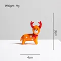 Handgemaakte oranje glazen rendierfiguur voor kerstversiering, afmeting 3x4 cm - Oranje Hert
