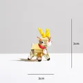 Exquisite handmade yellow glass reindeer figurine Christmas desktop ornament 3x3cm 9g - Golden Elk