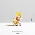 Prachtige handgemaakte gele glazen rendier figuur kerstversiering decor 3x3cm 9g - Gouden Rendier