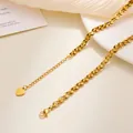 Eleganter 18 Karat vergoldeter Edelstahlarmband mit geflochtener Kette und Herzanhänger - Phönixschwanz-Kette Stil / Gold