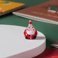 Handmade glass Santa Claus figurine ornament for miniature Christmas holiday decor - Chubby Pink Santa Claus