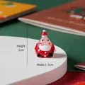 Handgemaakte glazen kerstman figuur voor miniatuur kerstversiering en feestdecoratie - Bolle Roze Kerstman