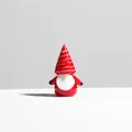 Handmade red glass Santa gnome figurine Christmas ornament for holiday desktop decoration - Face-Covering Christmas Elf - Red