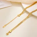 Minimalistisches 18k vergoldetes Edelstahl-Panzerarmband für Damen, SKU-Varianten-Ansicht - Doppel-Panzerkette Stil / Gold
